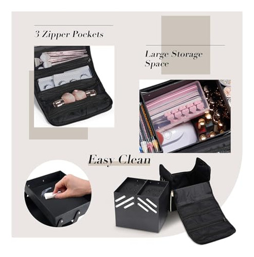 Caja De Maquillaje Suave Con Cremallera Oro Rosa