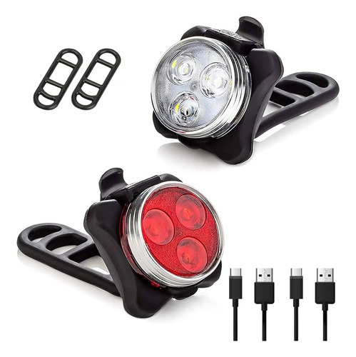 Luces De Bicicleta Set X 2 Trasera Y Delantera Usb