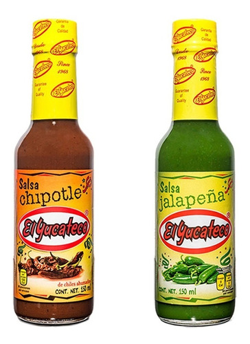 Combo Salsa Jalapeña Y Salsa Chipotle El Yucateco 150 Ml