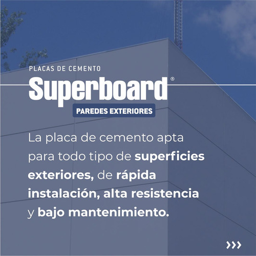 Placa Superboard Paredes Exteriores 8mm Fibrocemento Eternit Gris