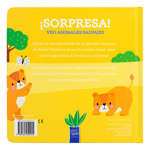 ¡sorpresa!. Veo Animales Salvajes / Pd., De Yoyo Books., Vol. 1. Editorial Yoyo Books Infantil, Tapa Dura, Edición 01 En Español, 2025