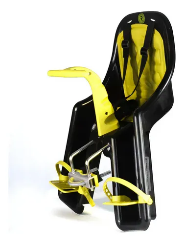 Silla infantil con asiento delantero para bicicleta, color morado/amarillo