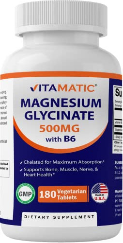 Glicinato de magnesio, 500 mg Vitamatic, 180 tazas, sabor sin sabor