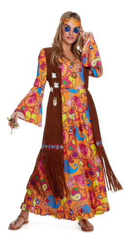 Morph - Disfraz Hippie Mujer - Vestido Hippie - Conjuntos 70