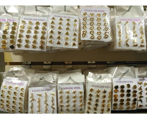 12 Aretes Topos Topitos En Acero Inoxidable Zarcillo