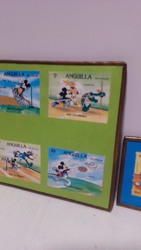 Estampillas Disney Olimpiadas Los Angeles 1984 Enmarcadas (Usado)