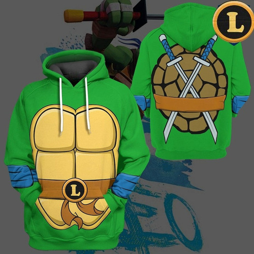 Sudadera Con Capucha Turtle Ninja 3d Con Estampado Completo