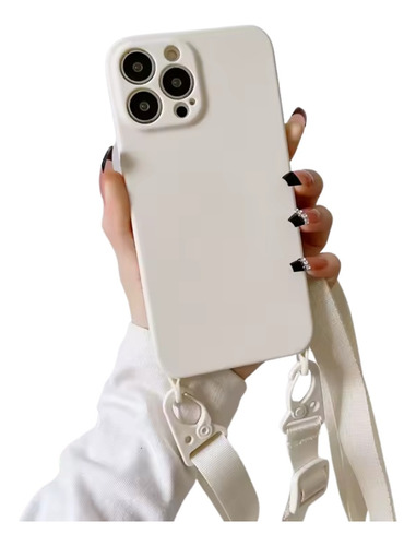 Capa Com Alça Compatível iPhone 13, 14, 15 Promax Cores Luxo