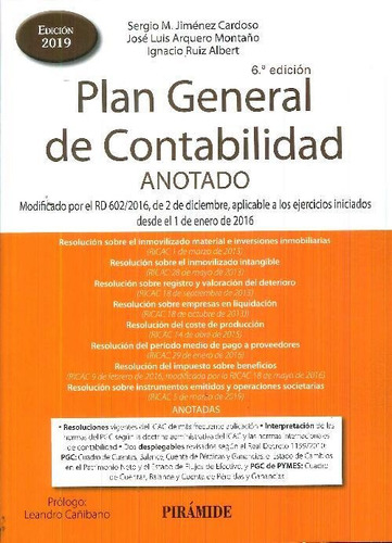 Libro Plan General De Contabilidad Anotado De Leandro Cañiba