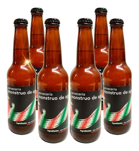 Six Pack Cerveza Artesanal Monstruo De Agua Lager Mexicana