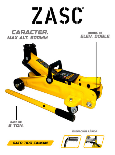 Gato Hidráulico Caimán 2 Ton. Zasc