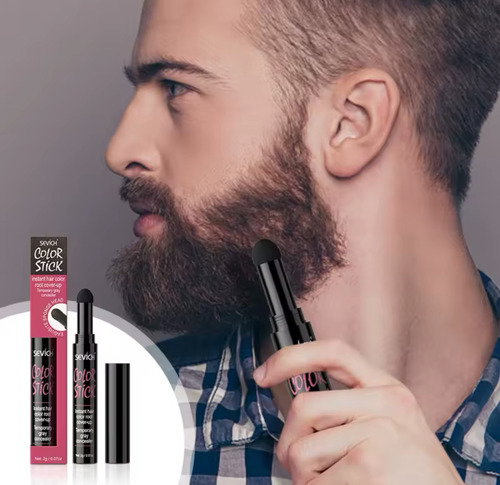 Lápiz Sombra Sevich Cubre Canas Y Calvicie Barba Tinte Negro