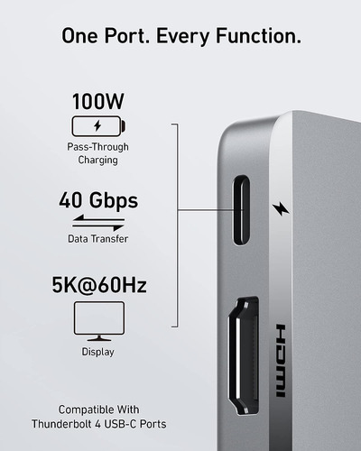 Anker Usb C Hub Para Macbook, Anker 547 Usb-c Hub (7-in-2),