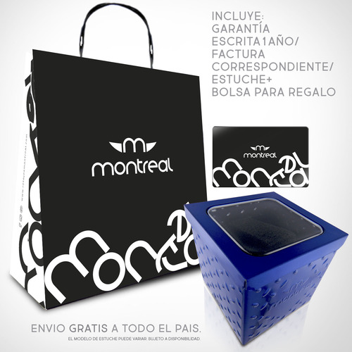 Reloj Montreal Hombre Argentina Ml1889 Malla De Caucho