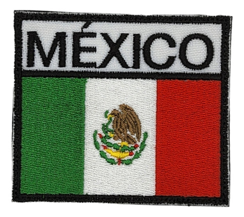 Parche Bordado Bandera Mexico Tri/bco 6.5x7.5 Cm Para Coser