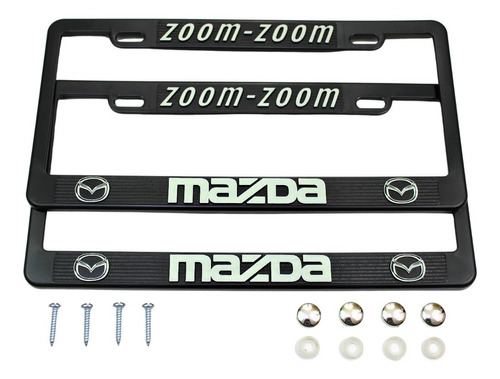 Porta Placas Mazda Auto Camioneta Reflejante Cubre Pijas Kit