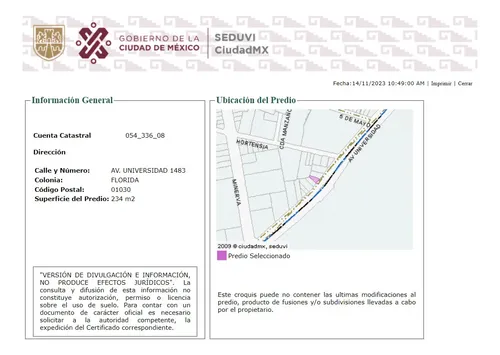 Casa En Venta, Av. Universidad #· 1483, Colonia Axotla, Álvaro Obregón. Terreno Con Amplio Uso De Suelo Comercial, Oficinas, Servicios Y Habitacional. Frente A Viveros De Coyoacán. Fl19-za