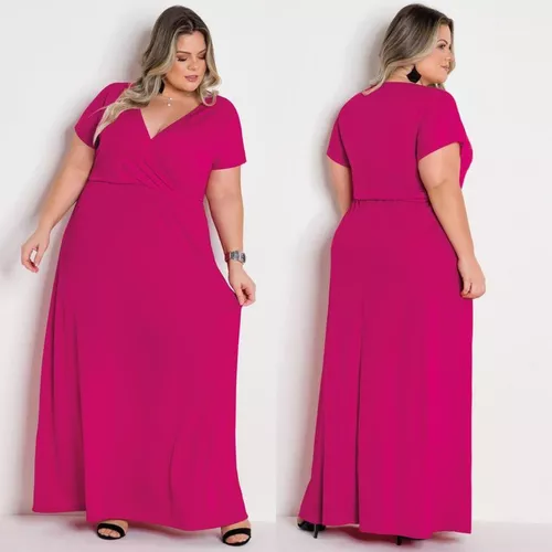 Vestido Longo Transpassado Plus Size Gordinha Evangélico