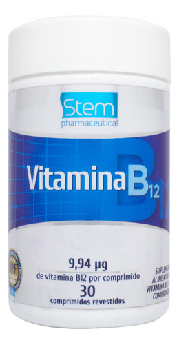 Vitamina B12 9,94mcg 30 Comprimidos Stem Pharmaceutical