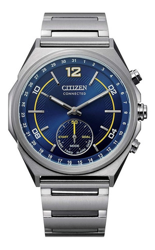 Cx0000-55l Reloj Citizen Connected Hybrid Smart Plateado/azu Correa Plateado Bisel Plateado Fondo Azul