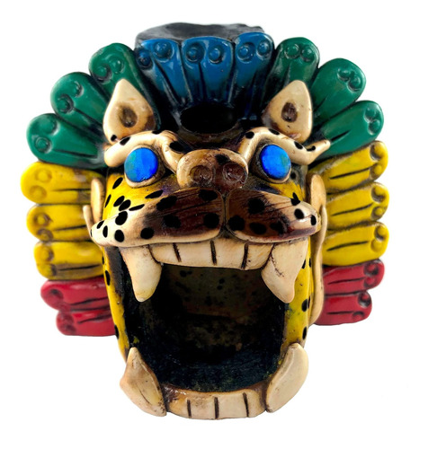 Silbato Azteca De La Muerte Silbato Azteca Jaguar Con Penach