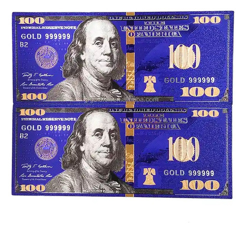 Billete 100 Dólares Coleccionable Abundancia Feng Shui Azul