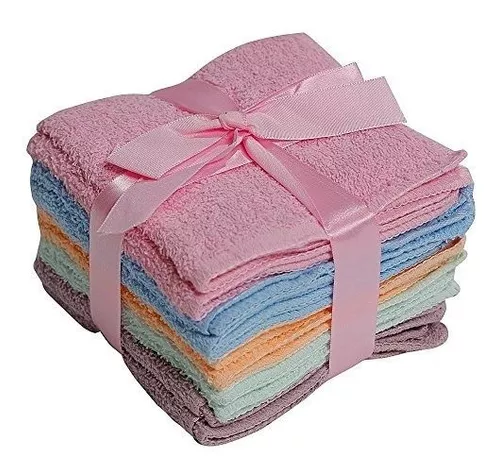 Elaine Karen 100% Cotton WASHCLOTHS, 8pc Set