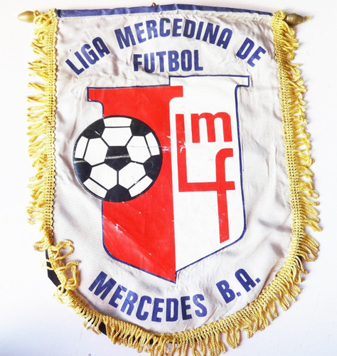 Banderin Antiguo Liga Mercedina De Futbol Mercedes Bs Aires