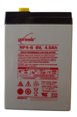 Bateria Genesis Np4-6 6v 4,0ah Recargable