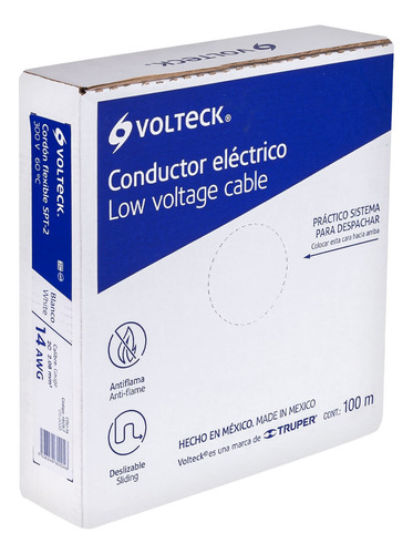 Cordón Dúplex Flexible 100 Metros Spt 14 Awg, Volteck 46067