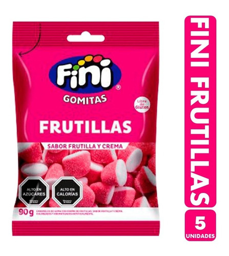 Pack Gomitas Fini Frutillas Con Crema (pack De 5 Un)
