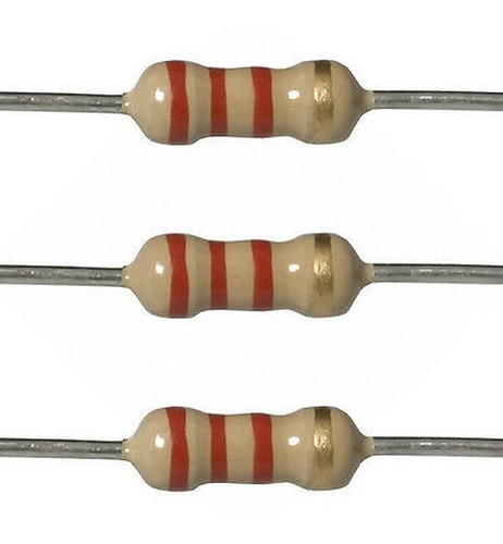 100 Piezas De Resistencia De 2.2k Ohms 2k2 1/2w 5%