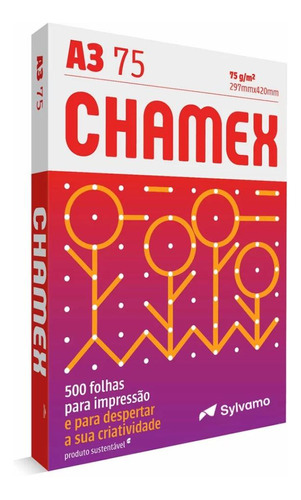 Papel Sulfite A3 75g/m² Para Impressão Chamex 500 Folhas