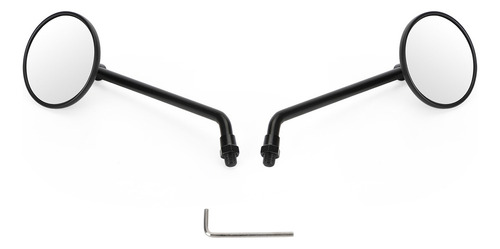 Mirror 3 Round Black Para Café Classic Bobber Chopper Custom