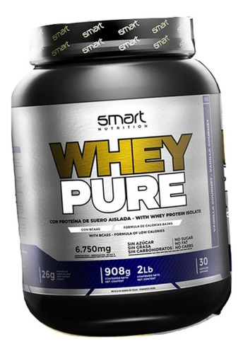 Proteina Whey Pure 2 Libras Smart Nutr - L a $10995