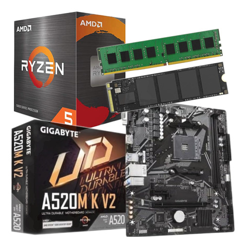 Combo Actualizacion Pc Amd 4600g + Mother + 8 Gb + Nvme 240