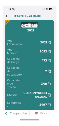 Hyundai HR 2.5 Hd Cab. Curta S/ Carroceria Tci 2p