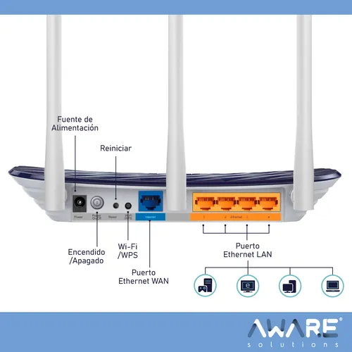Router Inalámbrico Tp-link Archer-c20 Ac750 Doble Banda