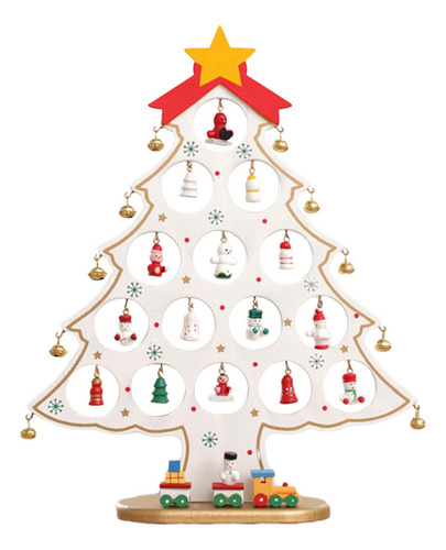 Decoración De Árbol De Navidad De Madera De Blanco Grande