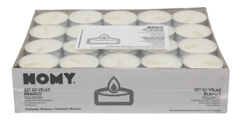 Velas Pebetero Set X 80 Unidades Blancas 