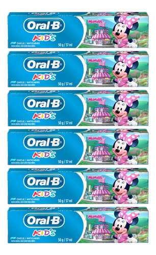 Oral B Kids Kit X6 Pasta Dental Con Fluor Para Niños Minnie