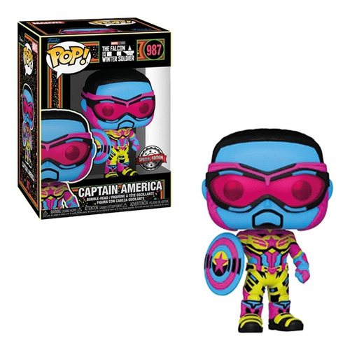 Funko Pop Marvel Black Light Captain America Special Edition