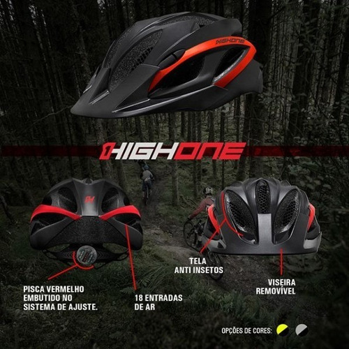 Imagem 7 de 7 de Capacete De Ciclismo High One Win Com Led Mtb Speed Cores