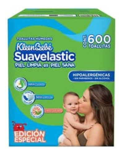 Oallitas Húmedas Kleenbebé Suavelastic Max 6x100 Pzas