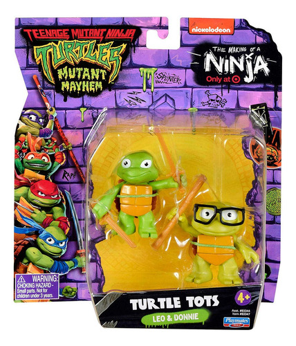 2 Bonecos Turtle Tots Leo E Donnie - As Tartarugas Ninja