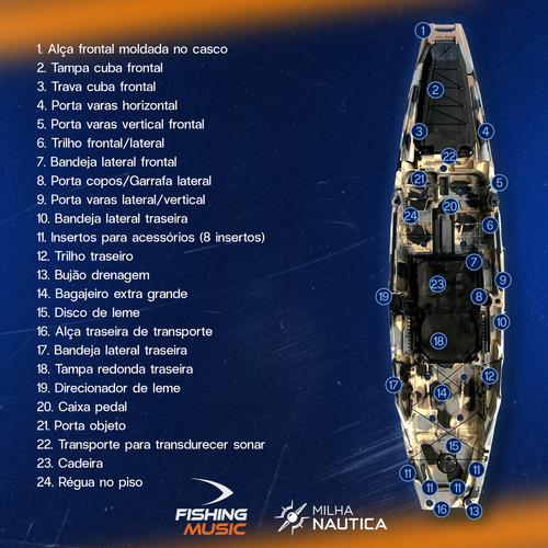 Milha Nautica Pesca E Lazer Fishing Music - Predador 1290 Fijo Desierto