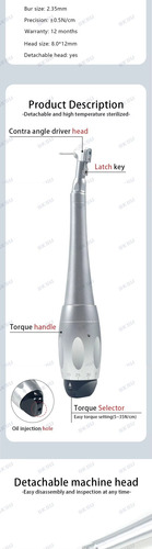 Chave De Torque Implante Dentário Torquímetro Prótese Manual Prateado