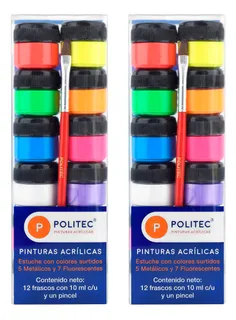 2 Caja Pintura Politec Botes Especiales Metalicos Nacarados