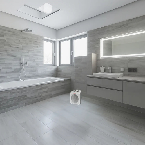 Estufa Para Baño Calienta En 5 Segundos Economica Con Corte Blanco