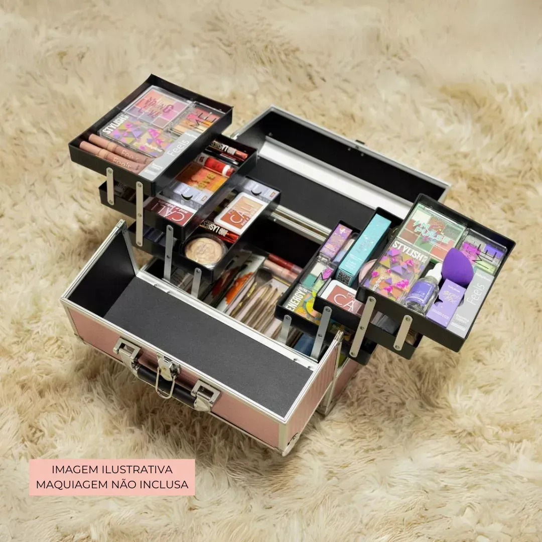 Anna Make Maleta de Maquiagem Profissional R400 Vazia Cor Rose — miniatura 9